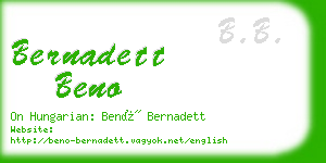 bernadett beno business card